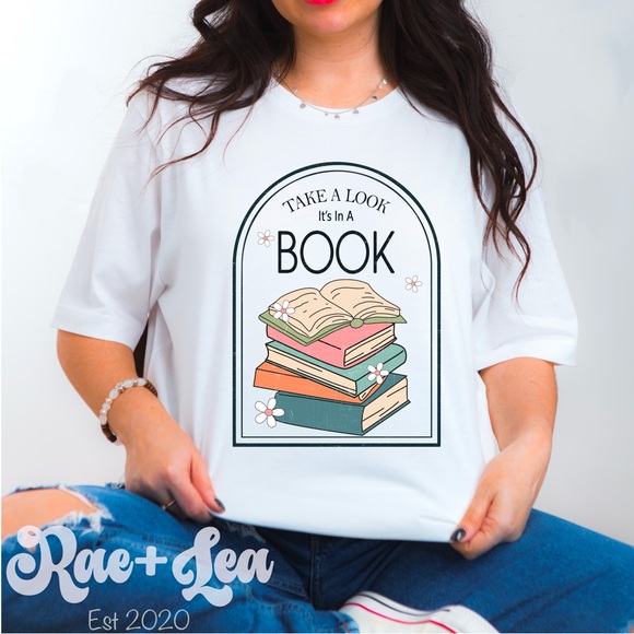handmade Tops - Take A Look It’s In A Book T-Shirt